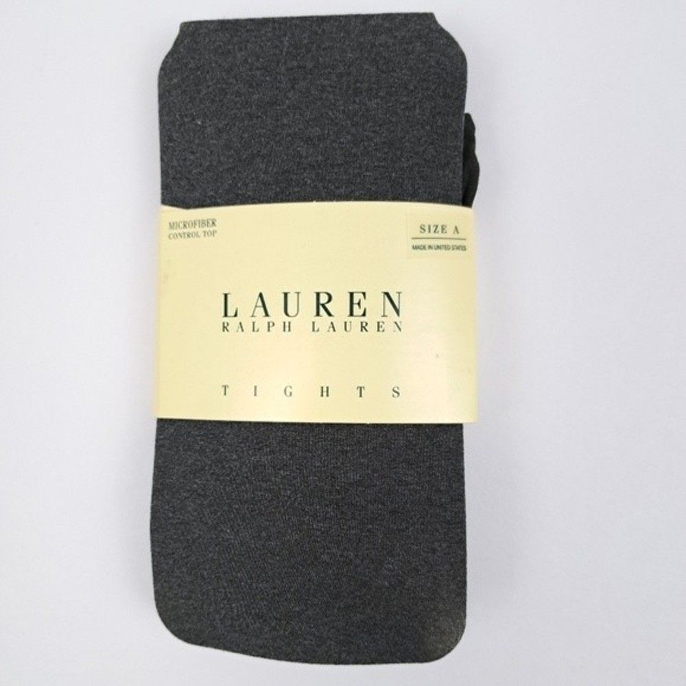 Lauren Ralph Lauren Tights Size A Microfiber Control Top Coal Gray